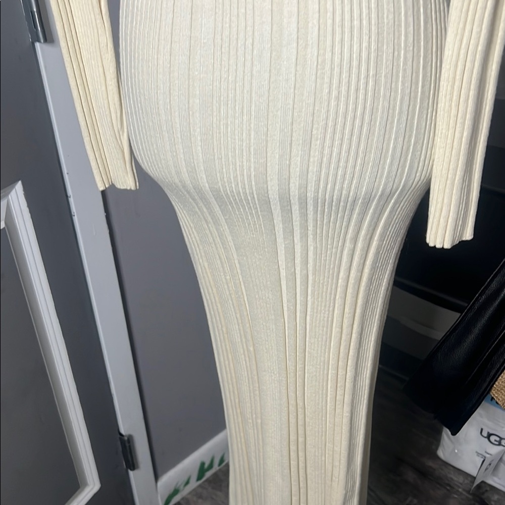 Private Label Cream Ribbed Knit Dress - Picture 11 of 11